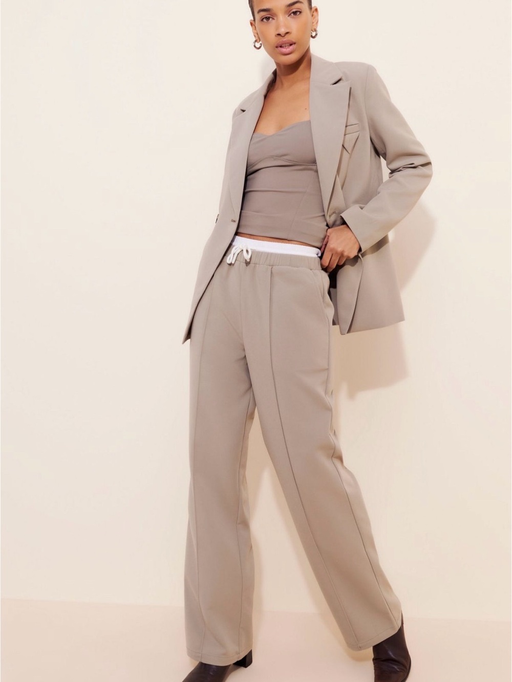 Drawstring Pants in Taupe